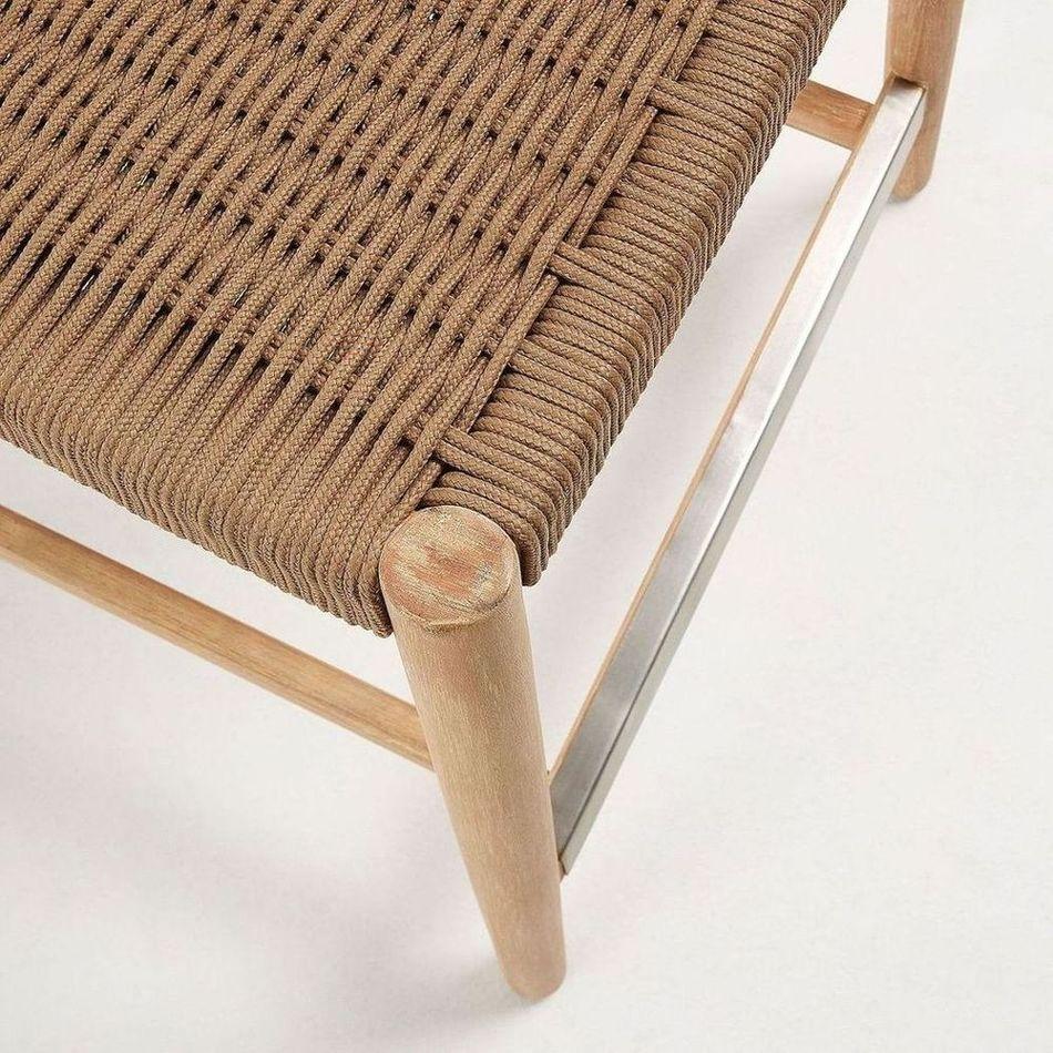 Barhocker aus Holz Nina Akazie Natur Seil beige Sitzhöhe 62cm