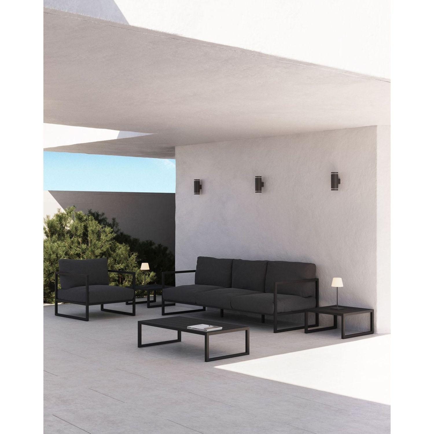 Gartensessel Aluminium Comova 1-Sitzer dunkelgrau schwarz