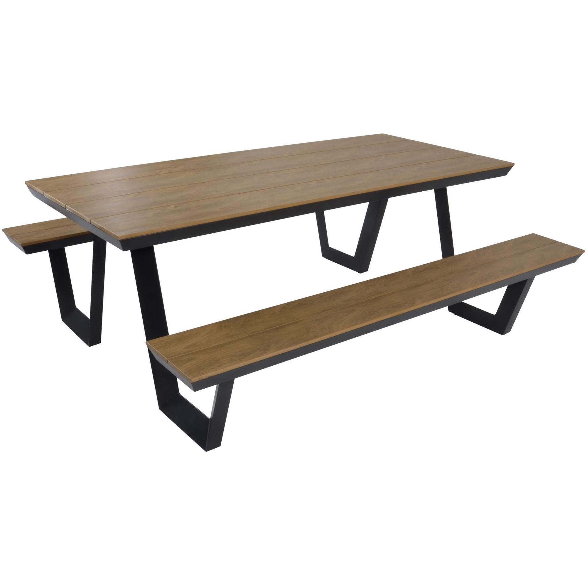 Garten Picknick Tischset Aluminium Poly-Holz Piazza