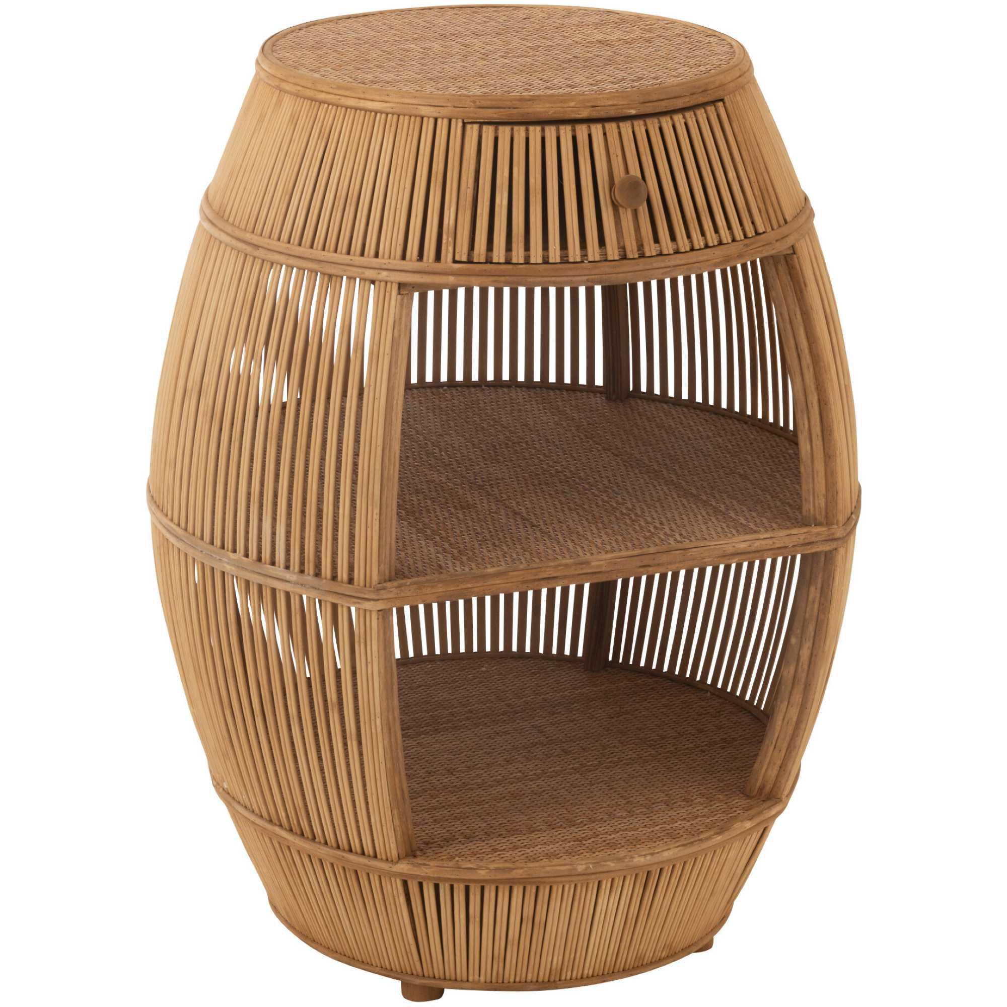 Barschrank Regal Fass Rattan Bambus natur
