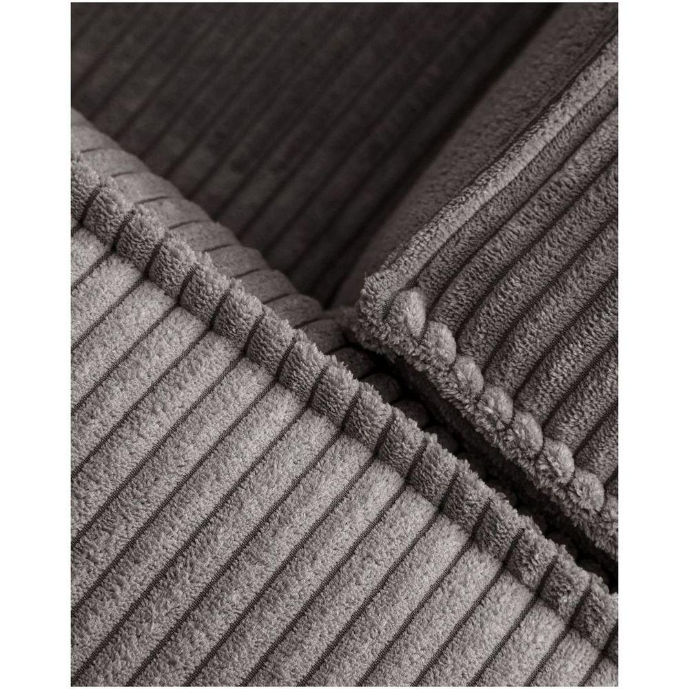 2-Sitzer-Ecksofa Blok mit dickem grauen Cord und Chaiselongue rechts 240x174 FSC Mix Credit