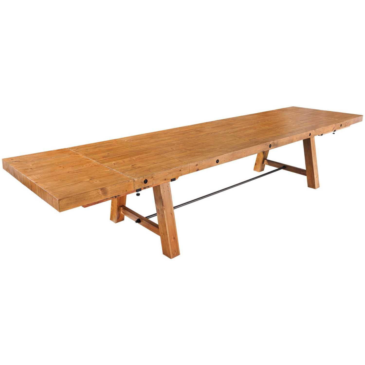 Esstisch ausziehbar Massivholz XL Industry Loft recyceltes Pinienholz braun 300x100