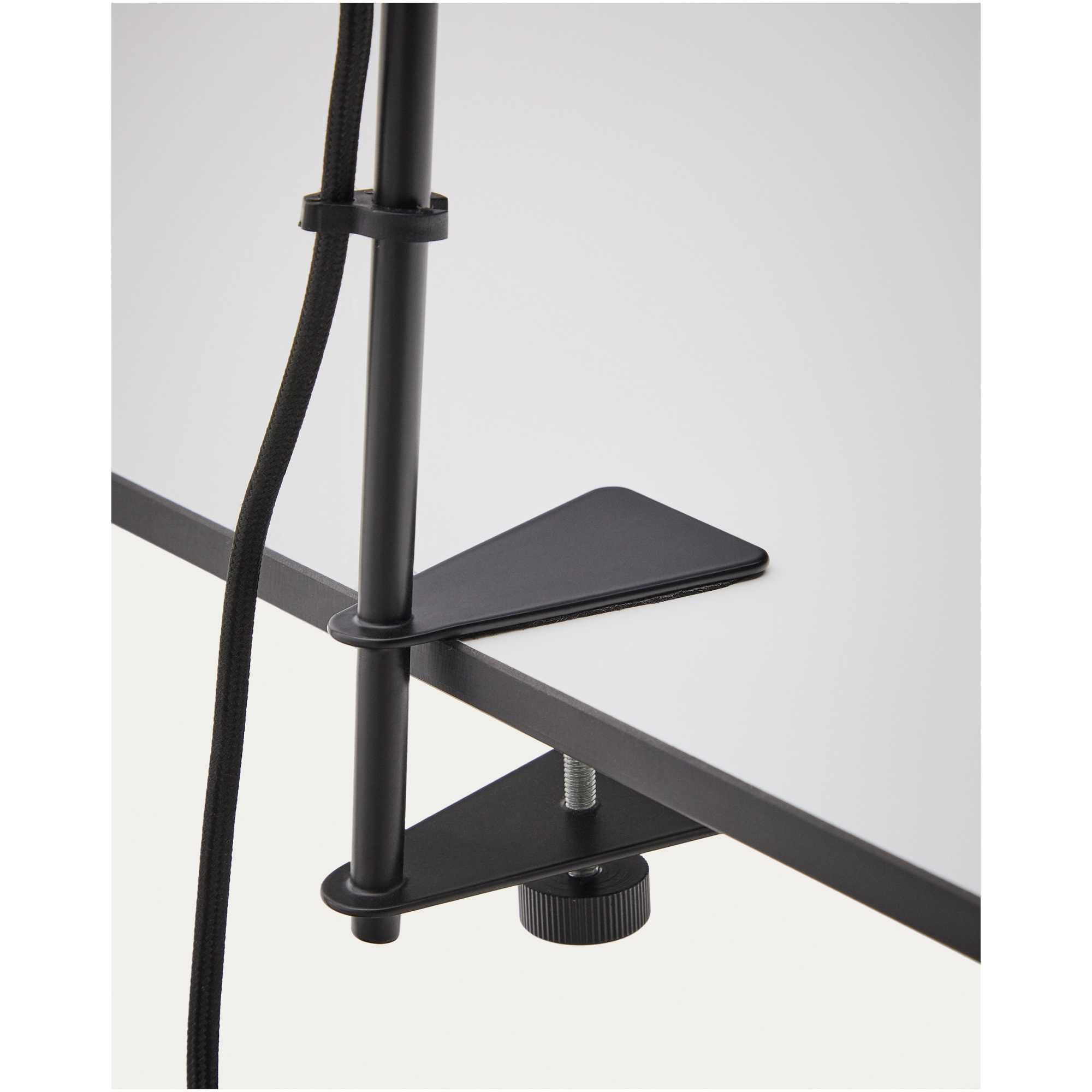 Schreibtischlampe mit Klemme Jula aus schwarzem Metall