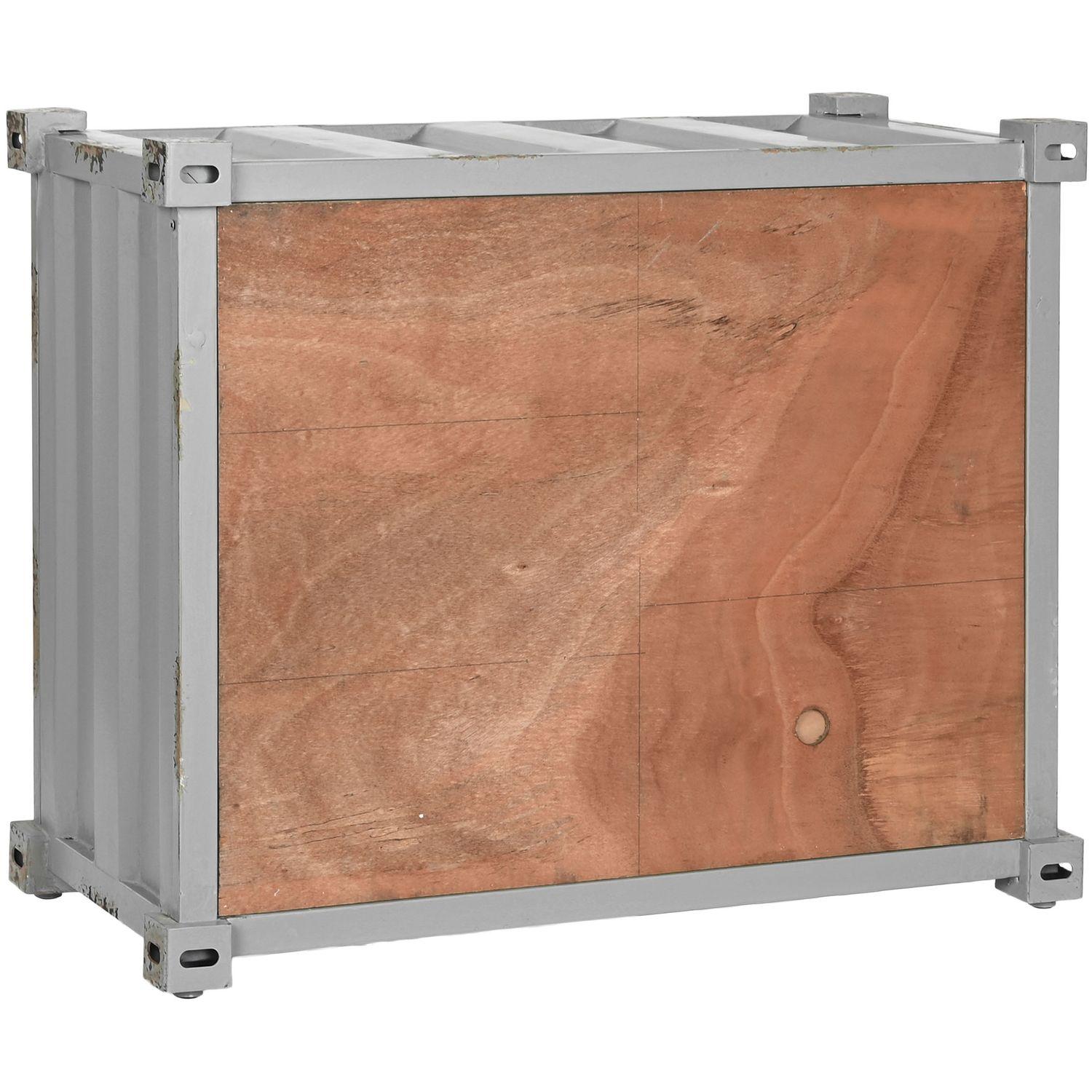 Barschrank Kommode Container Metall grau 77x64