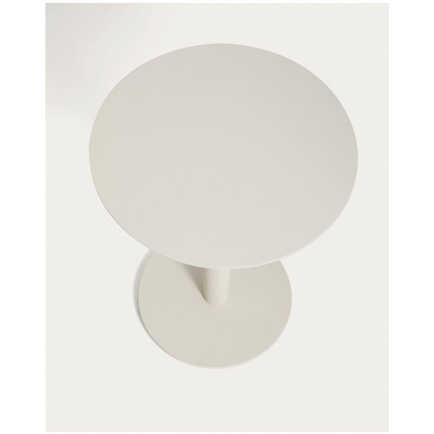 Garten Beistelltisch rund Asinara Aluminium beige 40x40