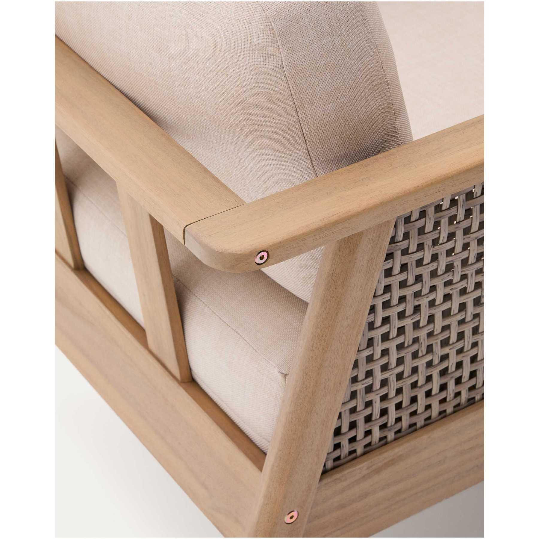 Garten Sitzgruppe Set Alabe Akazienholz 100% FSC Rattan (4-teilig)