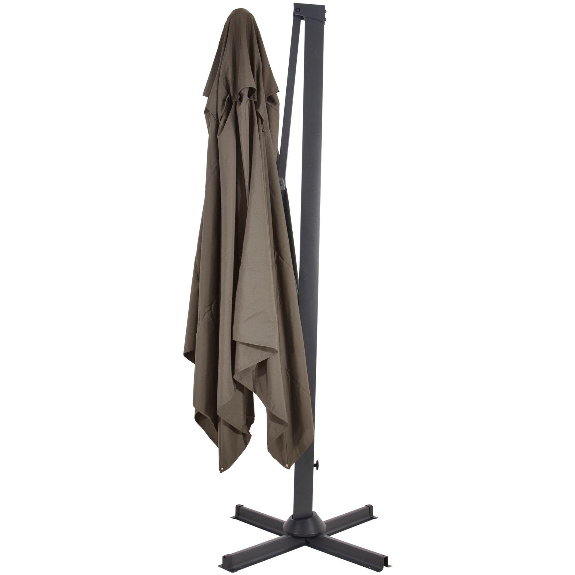Freiarmschirm Ampelschirm rechteckig Taurus taupe 3x4
