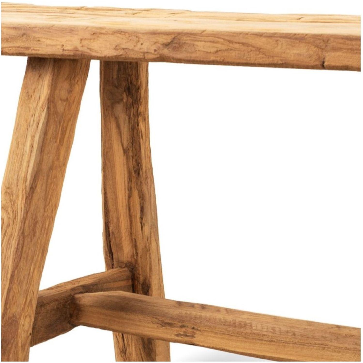 Holzhocker 40 Wabi Sabi recyceltes Teakholz massiv natur