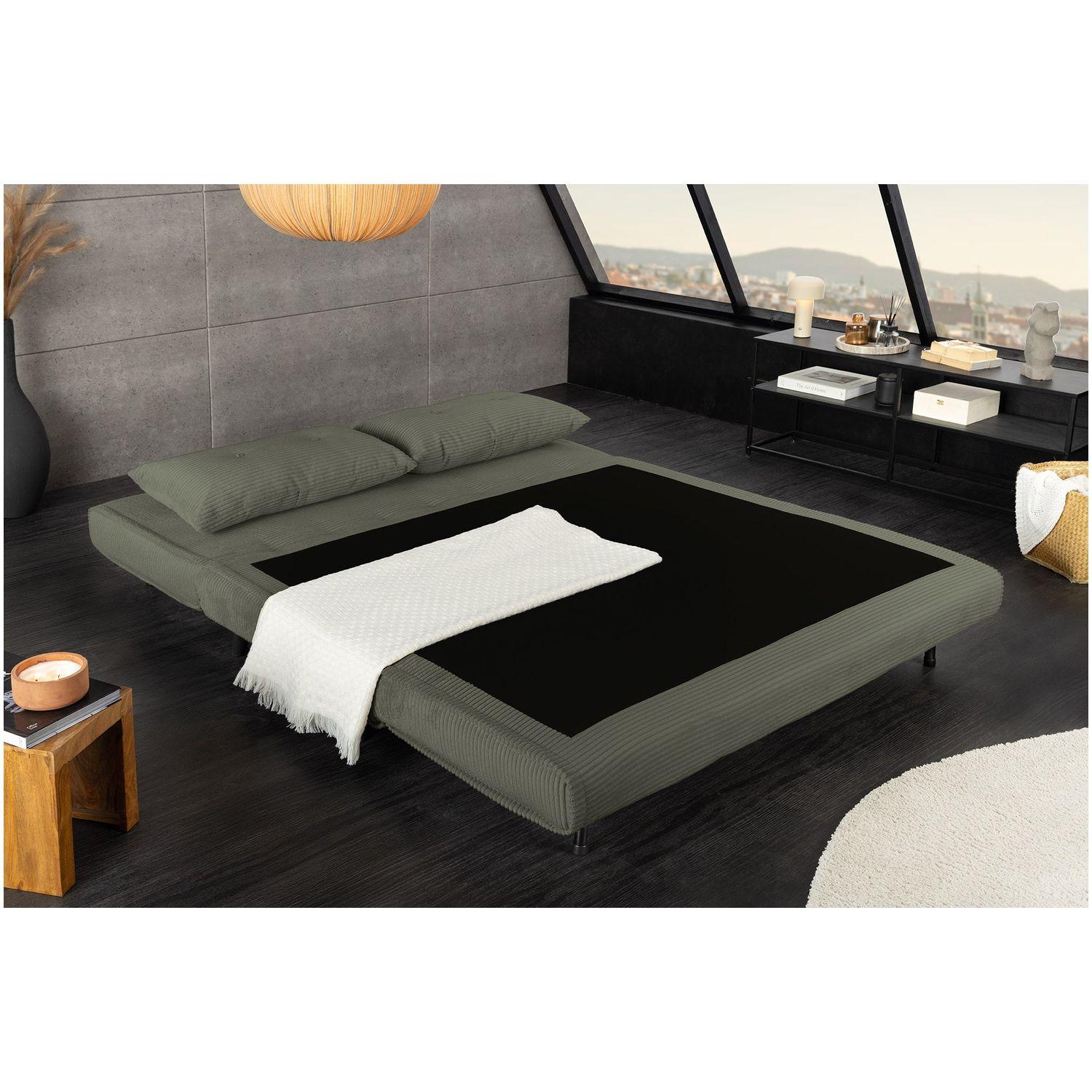 Bettsofa Copenhagen Cord Stoff grün 140