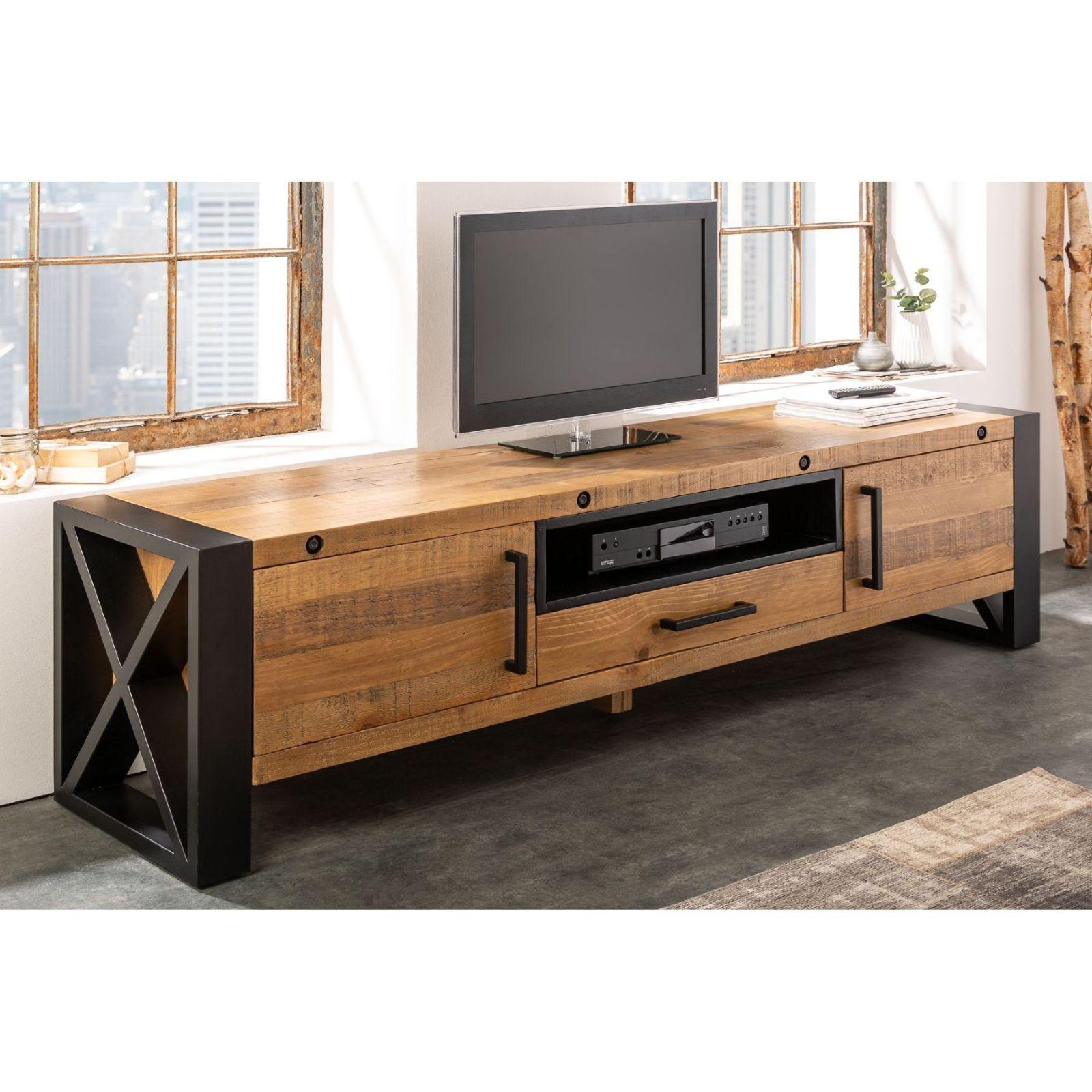 TV Board X-Vintage 200cm Pinienholz natur