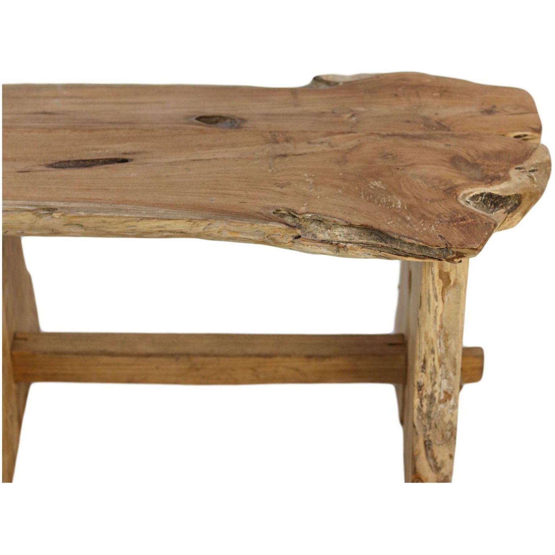 Holzbank Holzhocker Nature Wurzel 80cm Teak Unikat