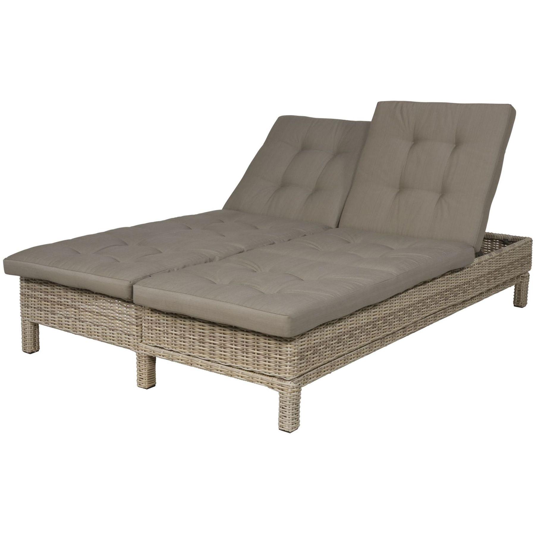 Poly Rattan Doppelliege Daybed mit Sofafunktion Panama 130x200