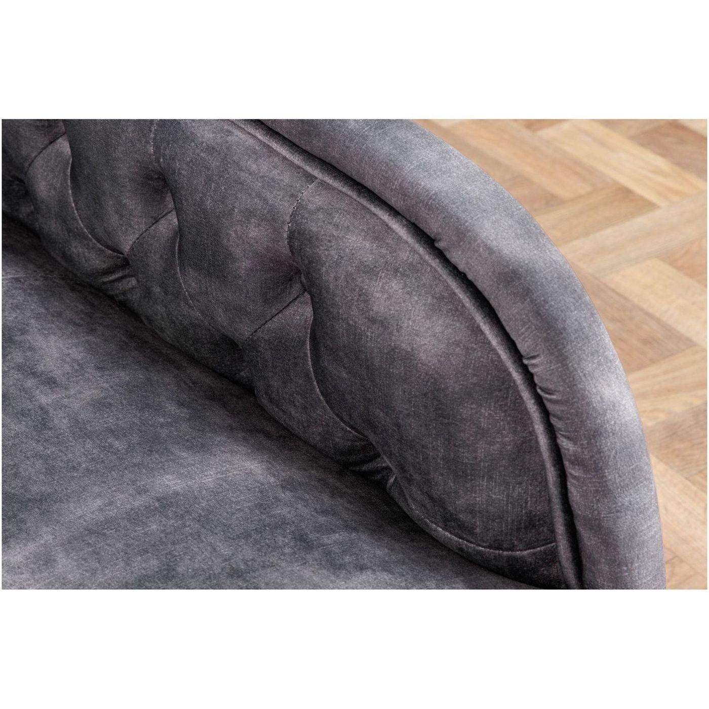 Chesterfield Recamiere Samt grau