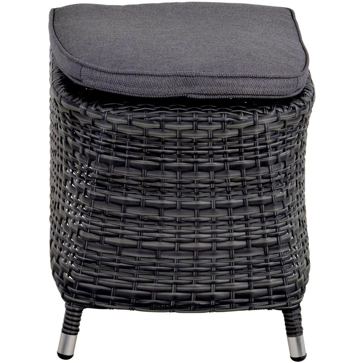 Garten Fusshocker Poly Rattan Nino 50x53