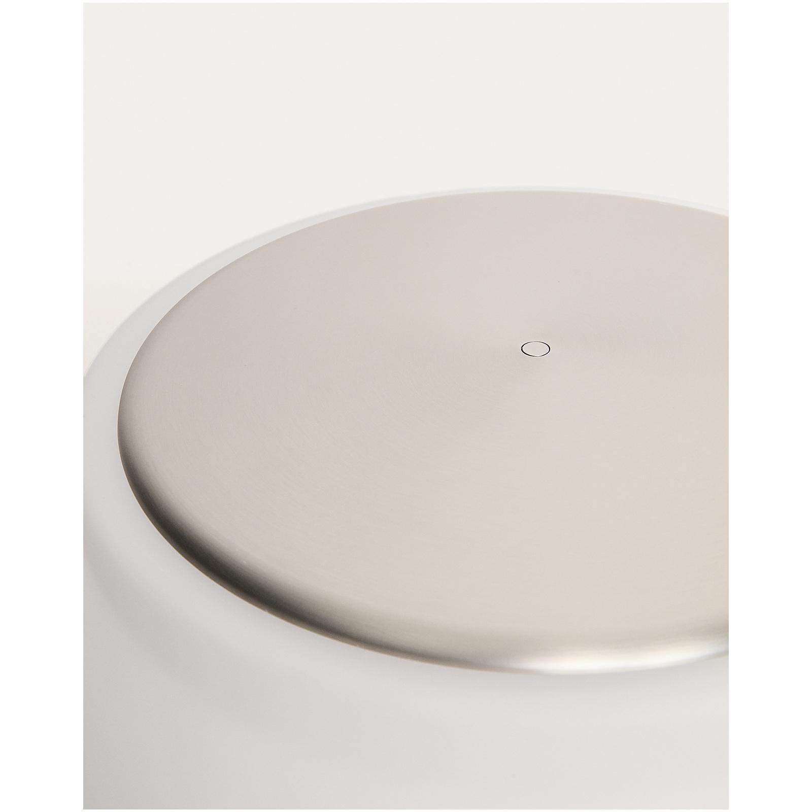 LED-Stehlampe Leruna aus satiniertem Glas und Metall mit verzinktem Finish