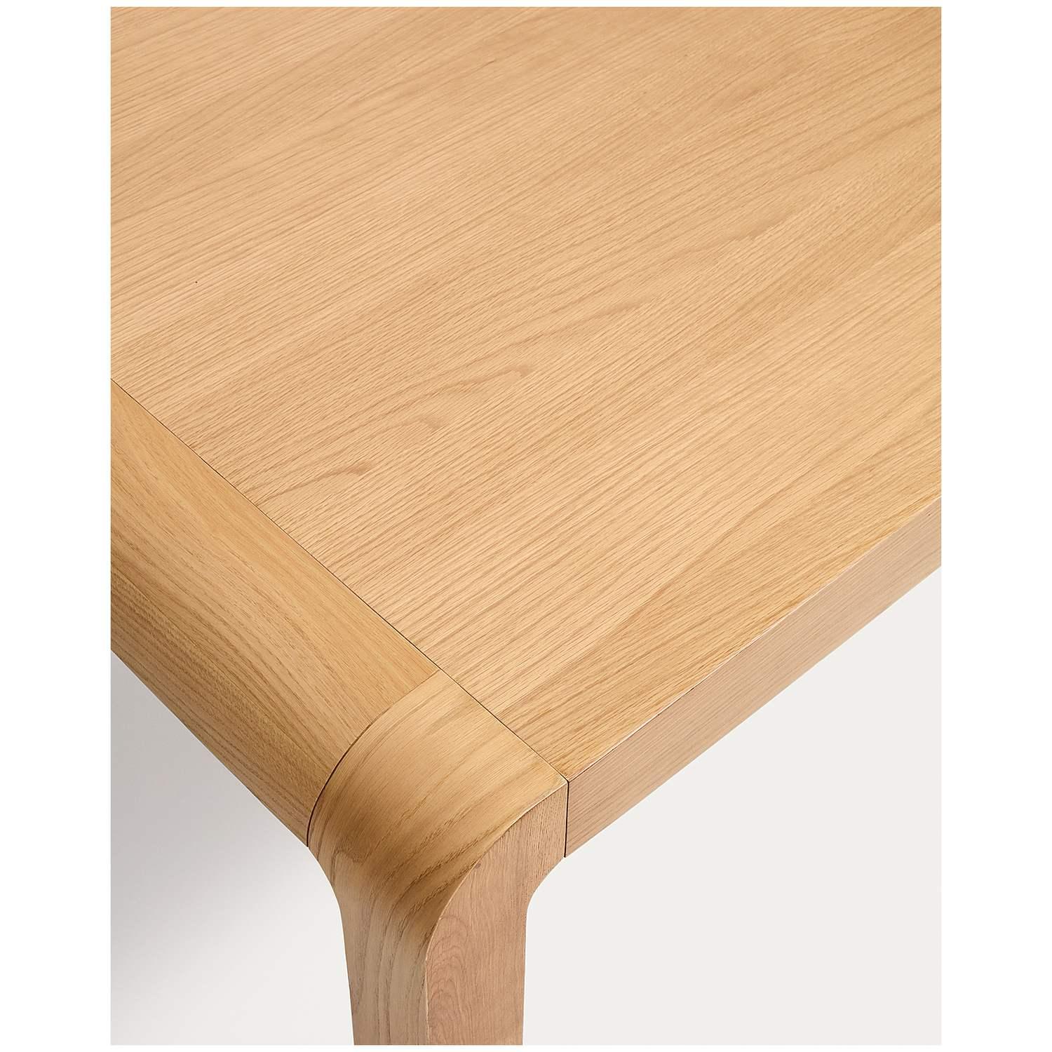 Esstisch Ausziehtisch Erisia aus massivem Eichenholz mit Naturton-Finish FSC 100% - Auswahl: 180-230x90