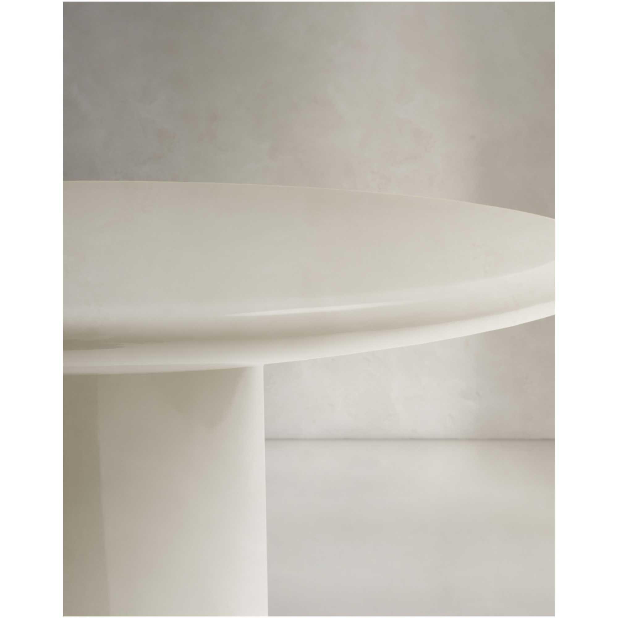 Couchtisch Albanella aus Zement mit glänzend weissem Finish 65x65