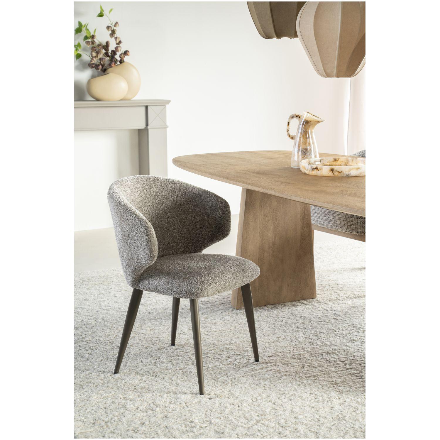 Armlehnstuhl Plaza Bouclé Stoff taupe