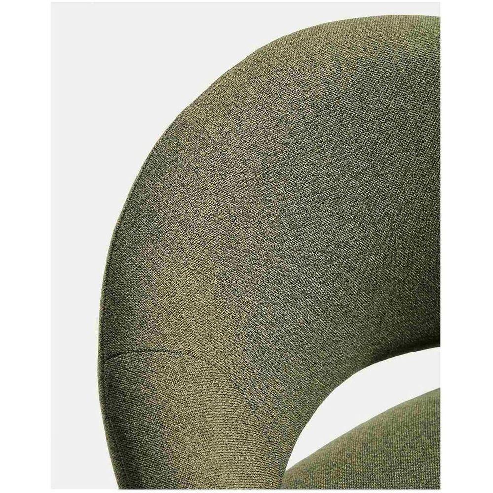Barhocker Bonali mit grüner Chenille und grünen Metallbeinen FSC Mix Credit 65 cm