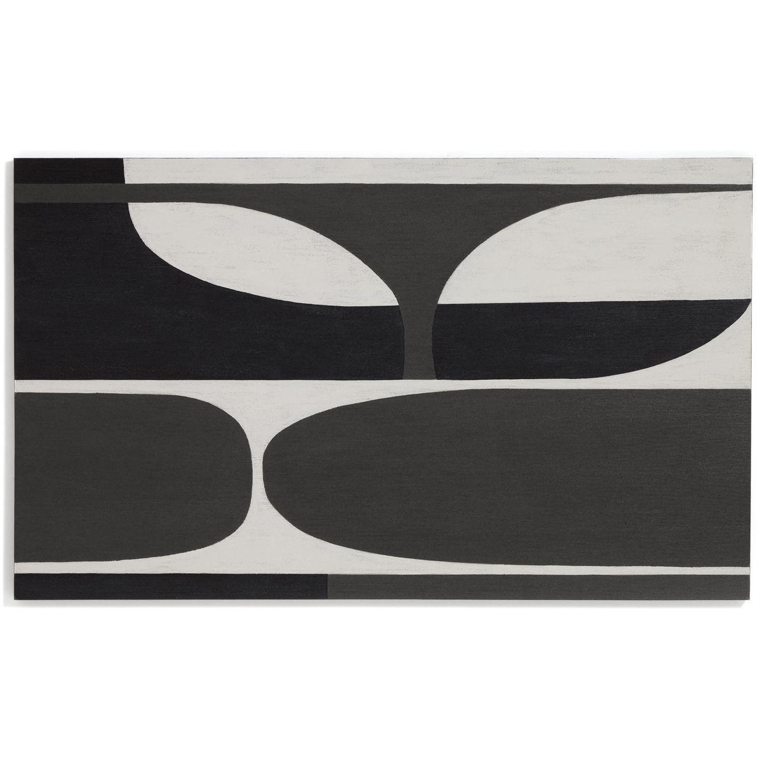 Abstraktes Bild Onure in Schwarz und Weiss 120x200