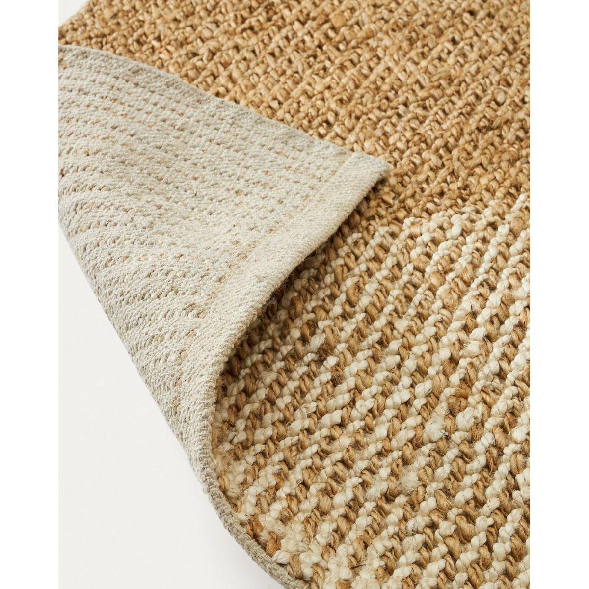 Maelan Teppich aus Jute und Baumwolle kariert natur 160 x 230 cm