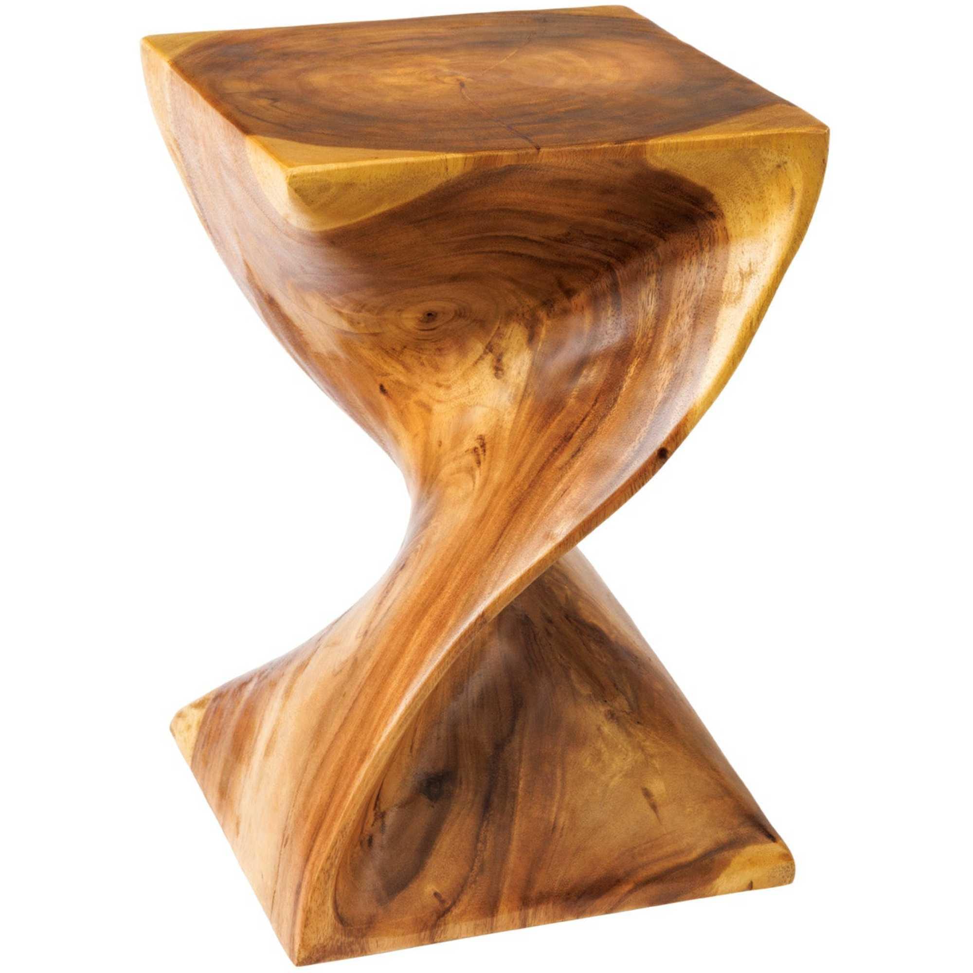 Beistelltisch Holzhocker Twisted Close Suarholz Unikat