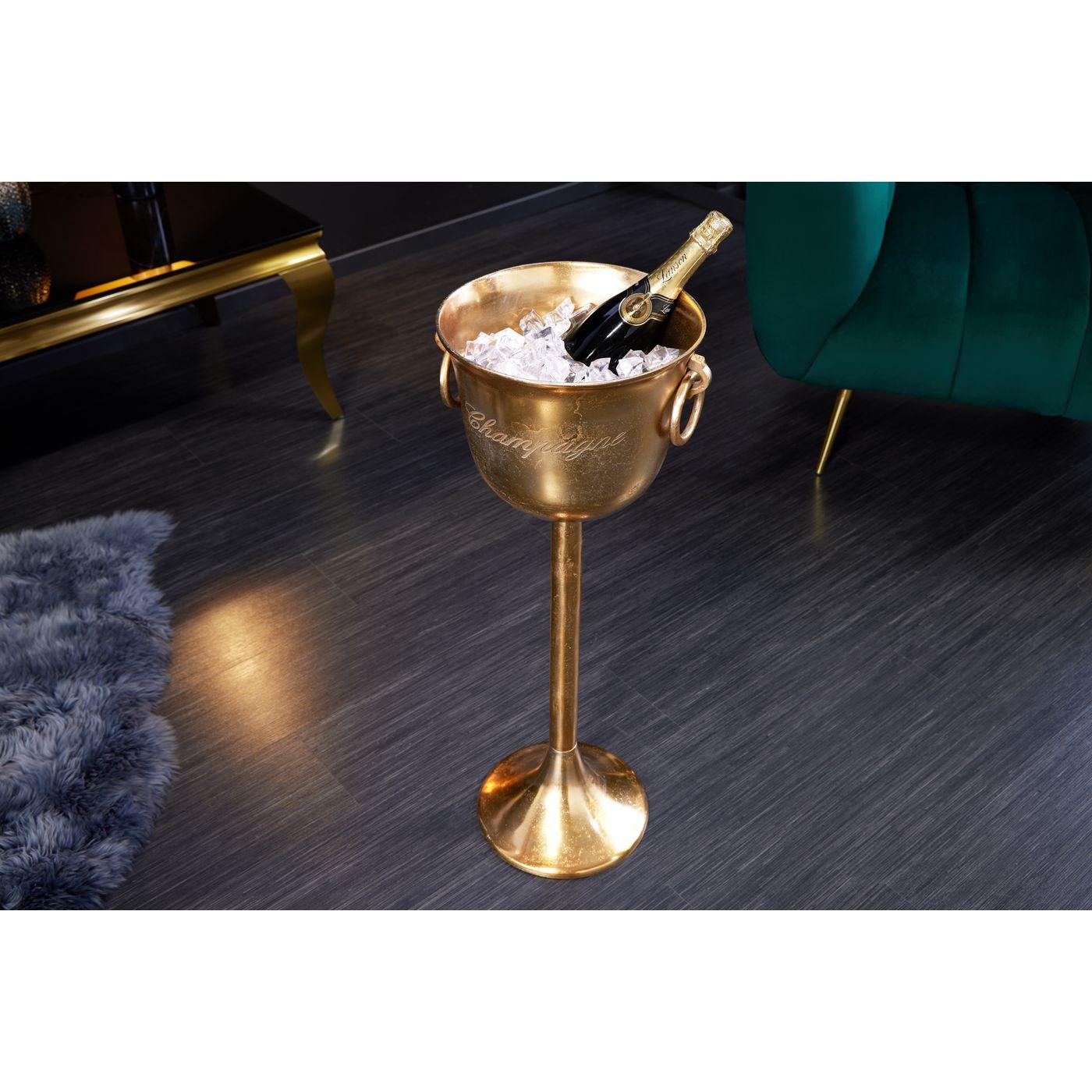 Sektkühler Weinkühler Grand Casino Champagne Aluminium antik gold (auf Ständer)