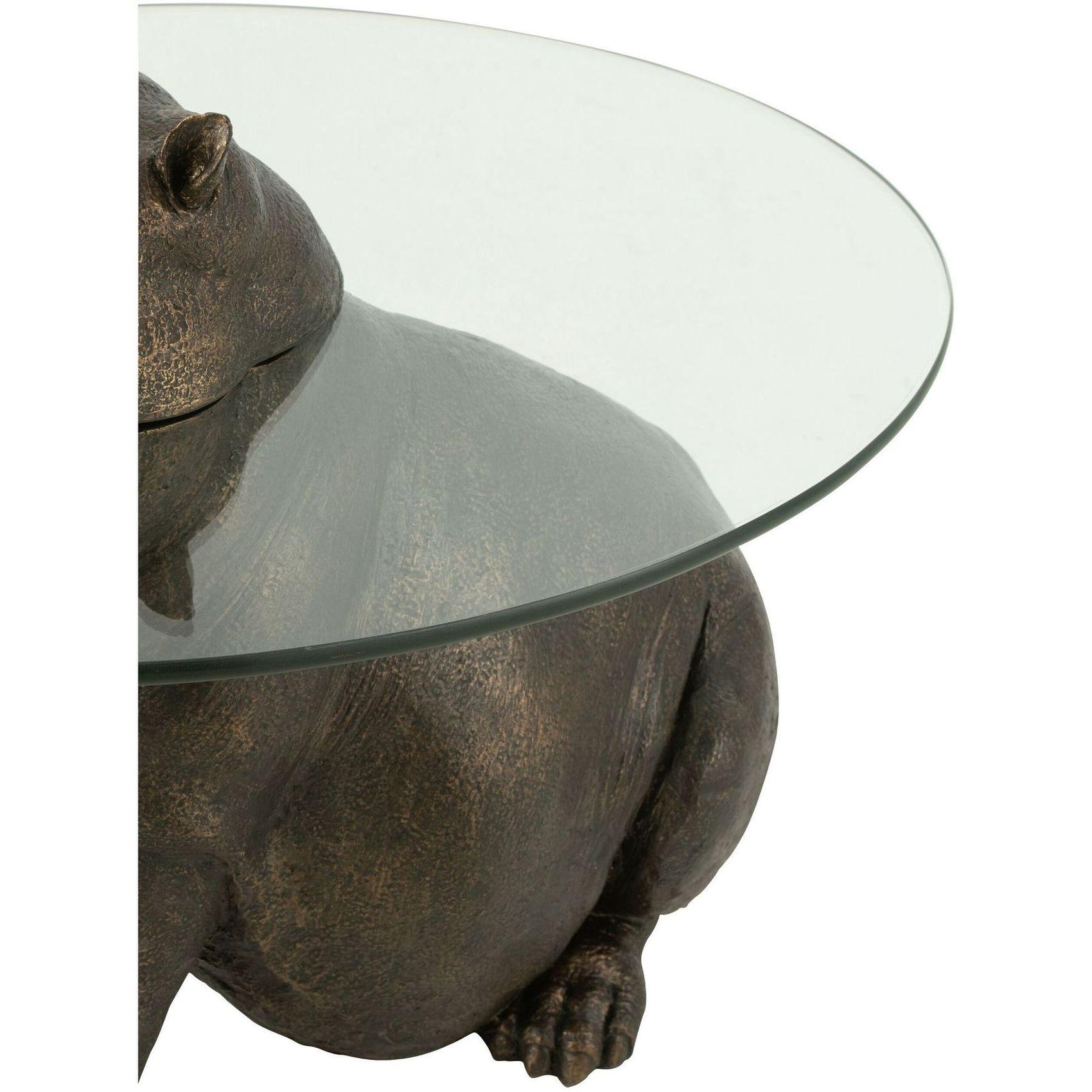 Beistelltisch Animal Nilpferd Hippo bronze