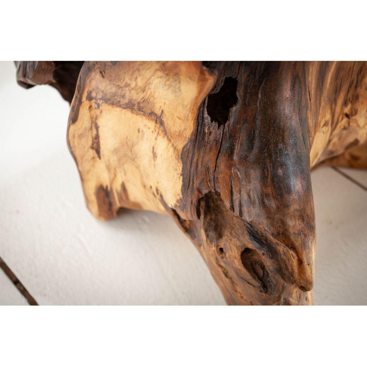 Beistelltisch Holzhocker Wurzel 40cm Teakholz Unikat
