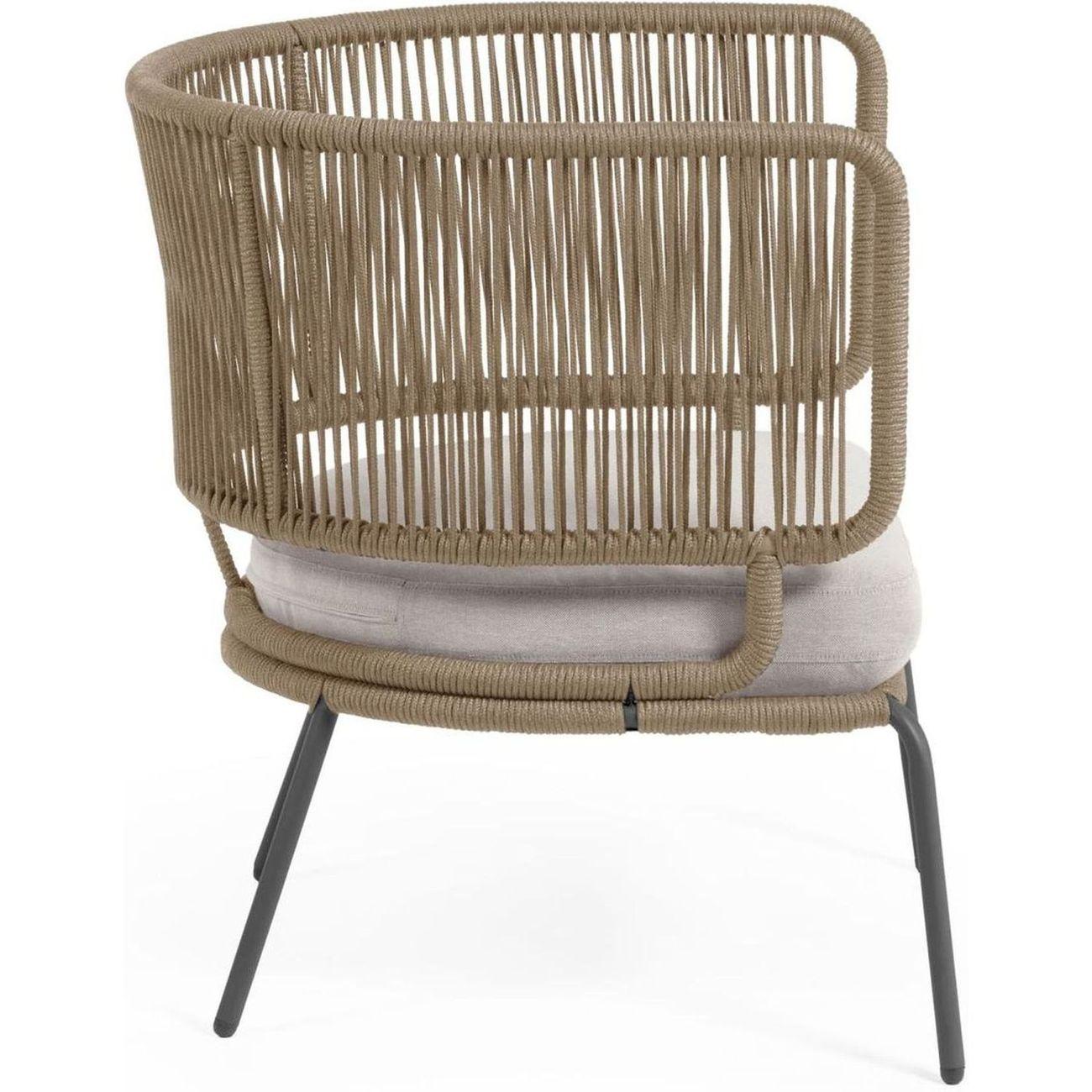 Gartensessel Aluminium Seil beige
