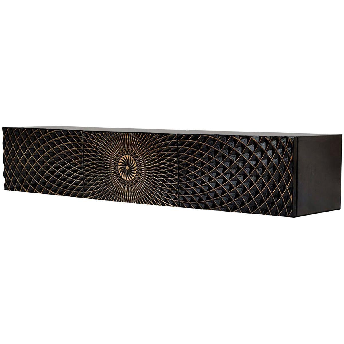 Wand TV Board Spectrum Mangoholz schwarz 160
