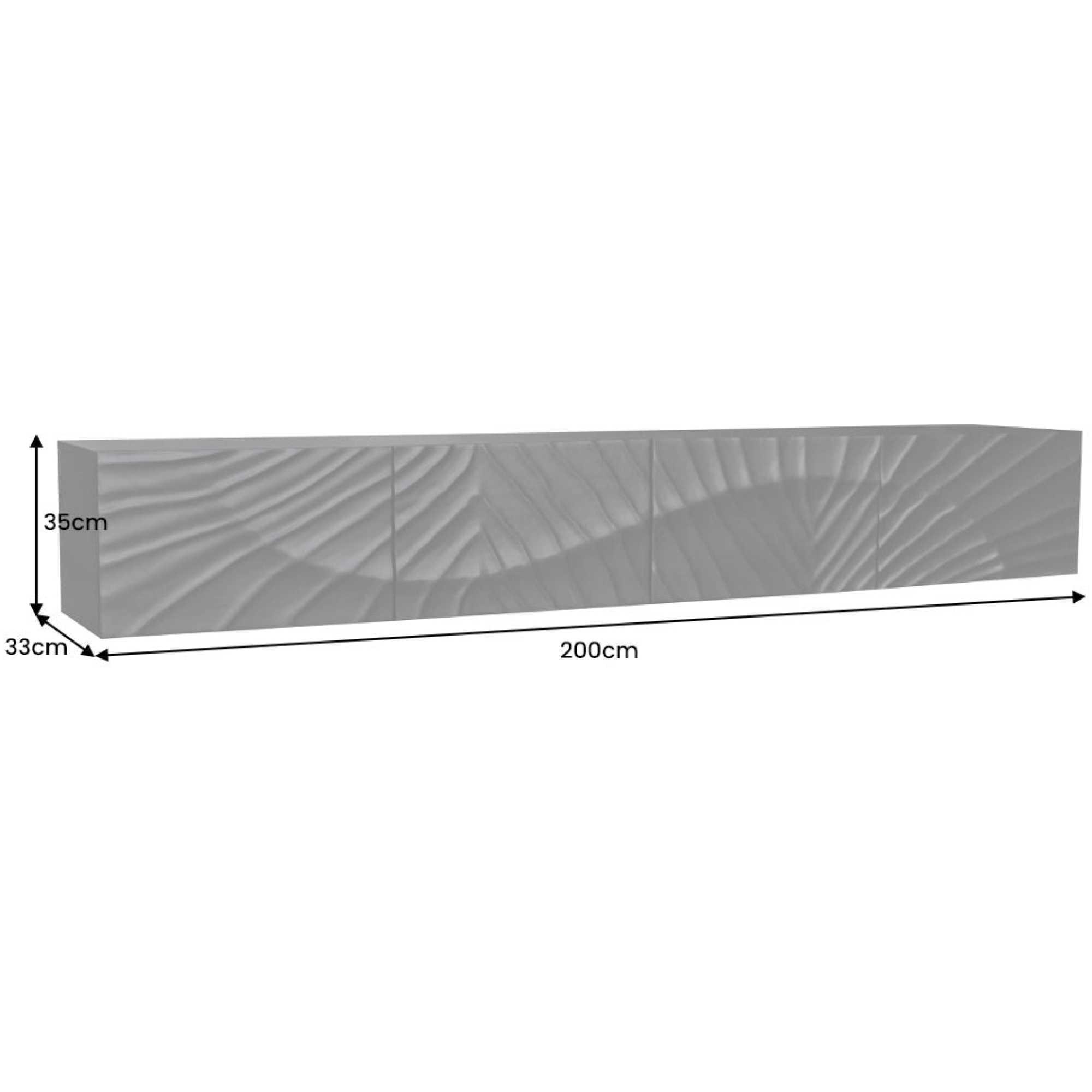 TV Wandmöbel Hängeschrank Vintage Baraya 200 schwarz Mango