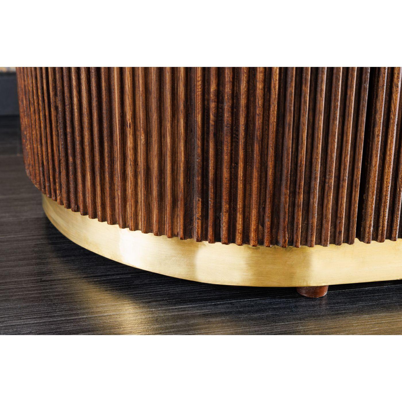 Sideboard abgerundet Cazeno Gold Marmor weiss Mangoholz braun 180
