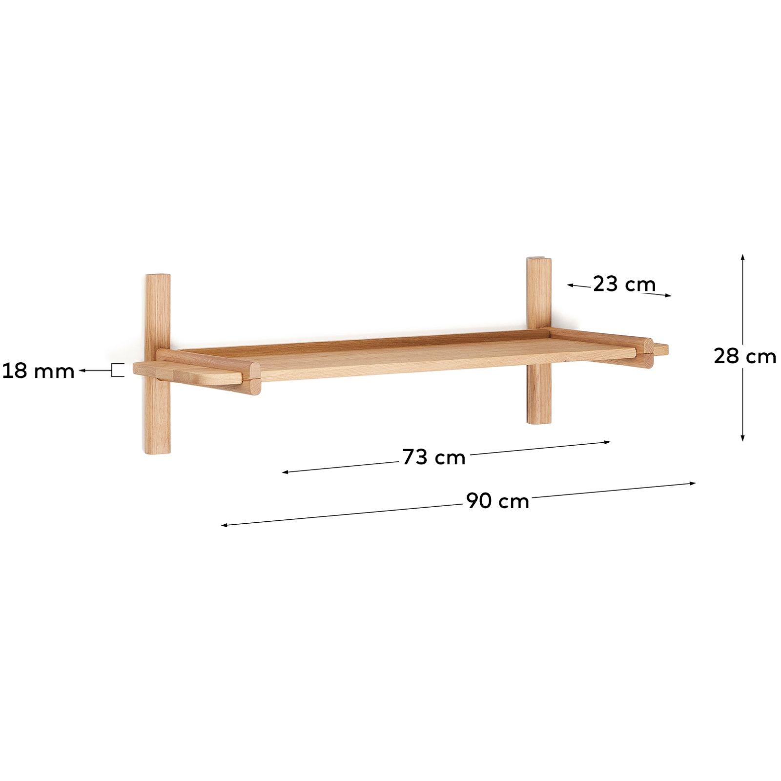 Wandregal 90 Modular Sitra Eichenholz massiv natur 1er