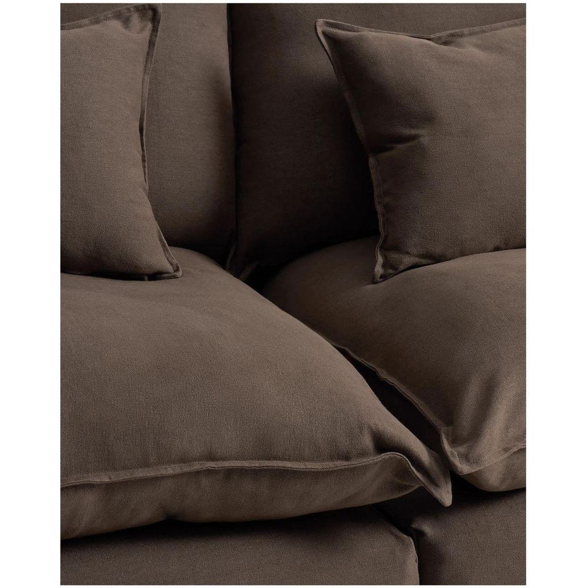 2-Sitzer-Modularsofa Anarela mit abnehmbarem Bezug und Randmodul aus Leinen in Taupe 270 