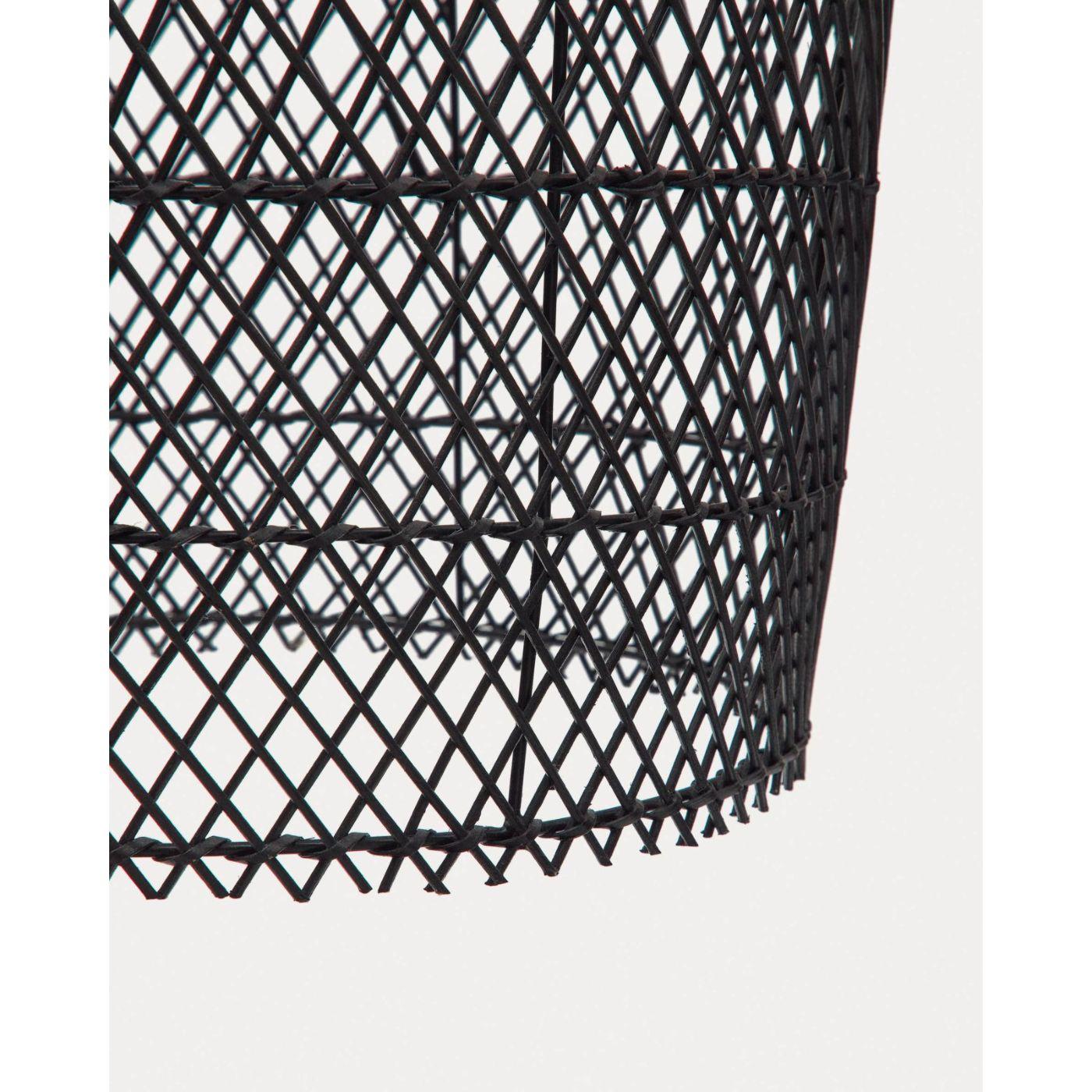 Domitila Lampenschirm für Pendelleuchte aus Rattan mit schwarzem Finish Ø 44 cm