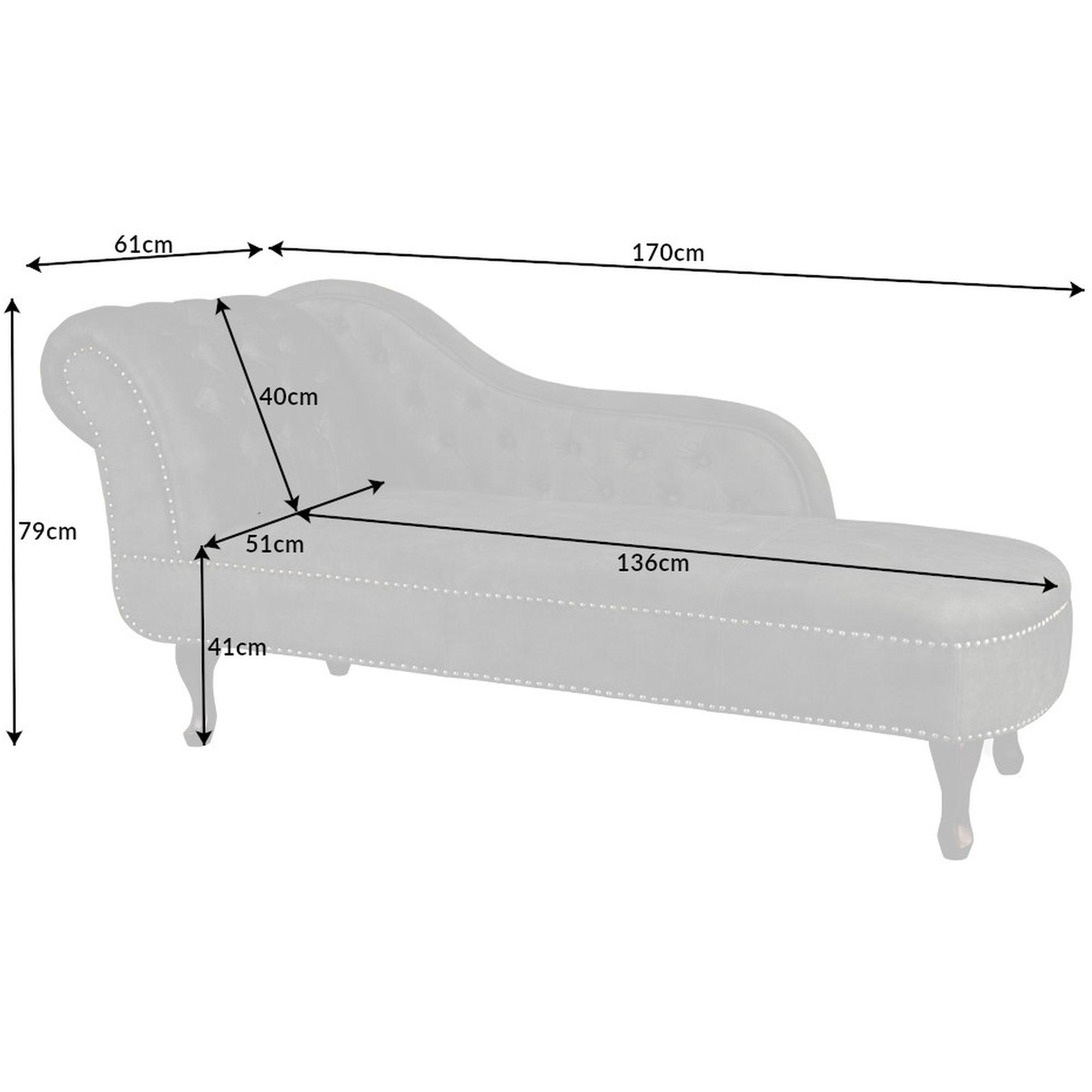 Chesterfield Recamiere Samt grau
