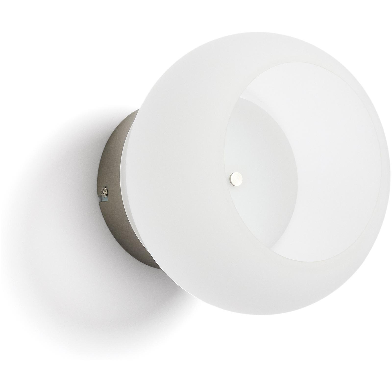 LED-Wandleuchte Leruna aus satiniertem Glas und Metall mit verzinktem Finish 20x20