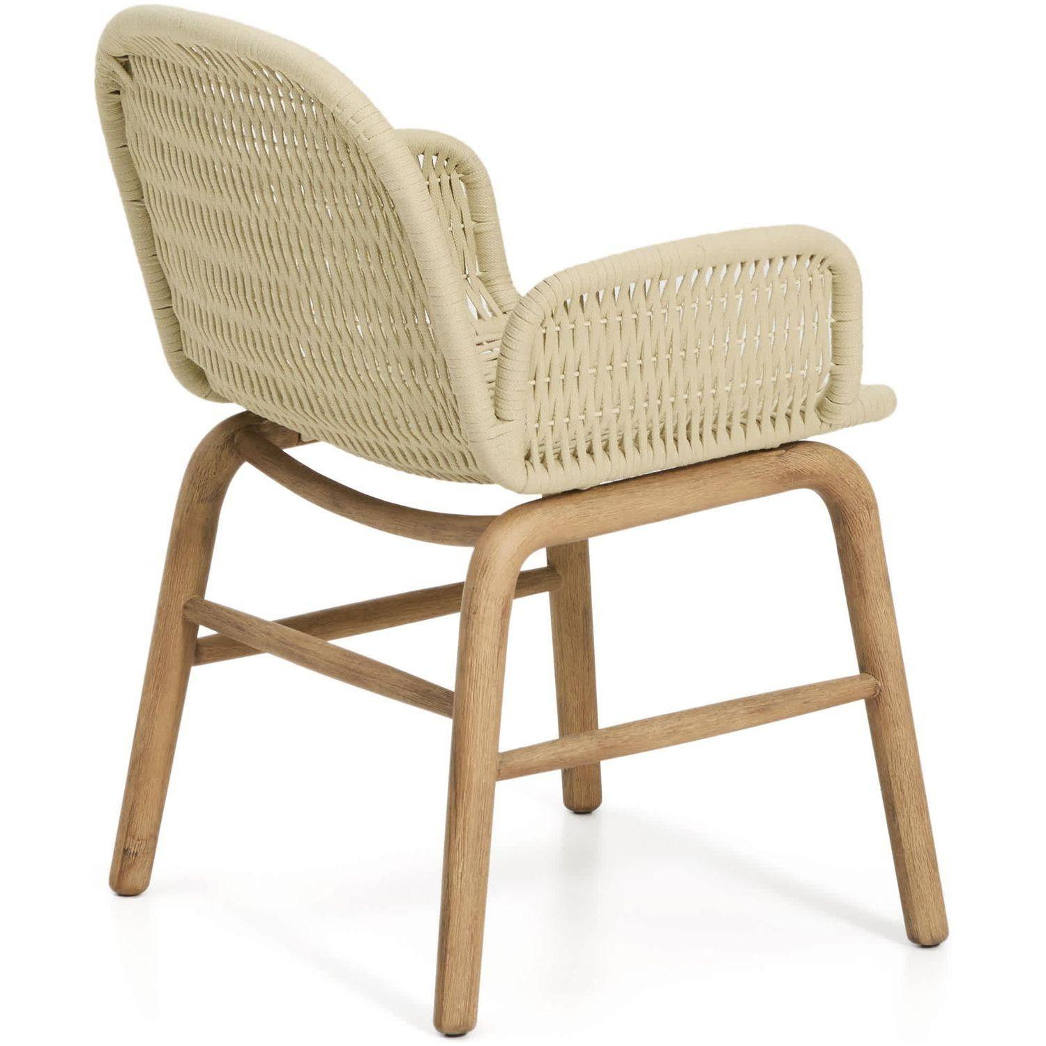 Garten Armlehnstuhl Alipa Akazienholz massiv Seil ecru FSC 100%