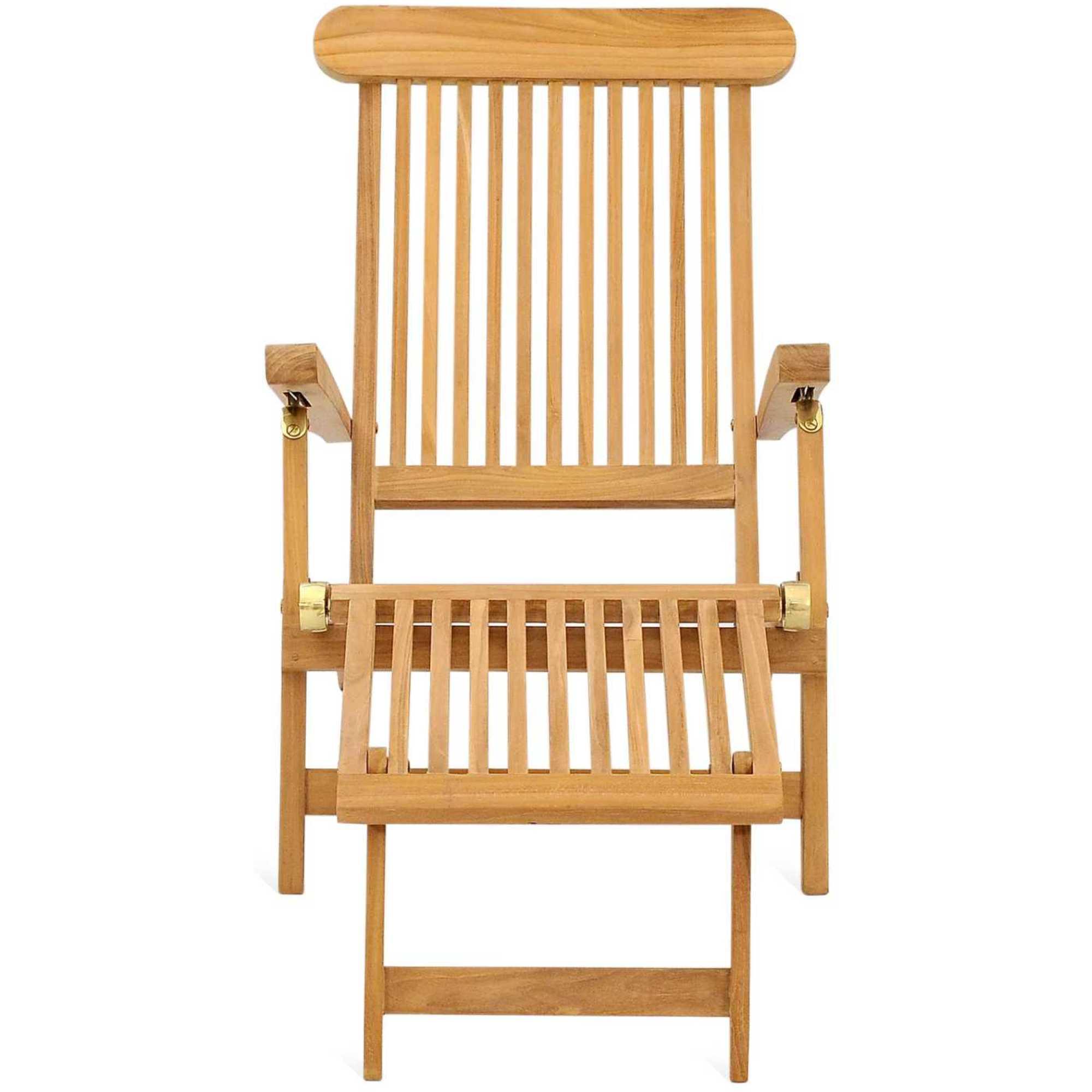 Liegestuhl Sonnenliege Deckchair Teakholz massiv (verstellbar)