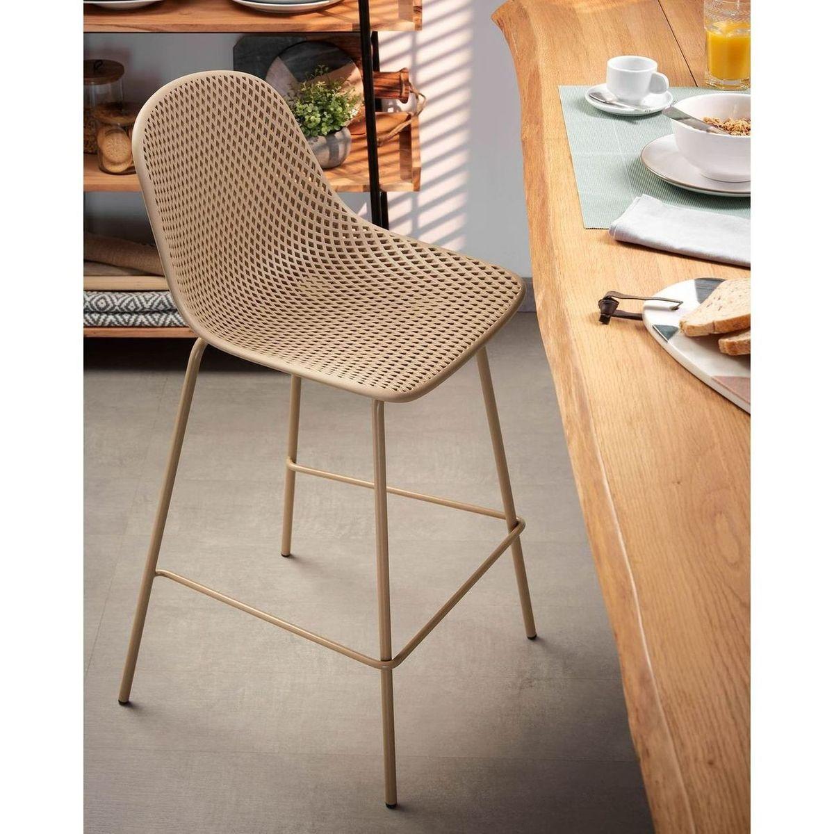 Barhocker Outdoor Garten Quinby Quinby beige Sitzhöhe 75
