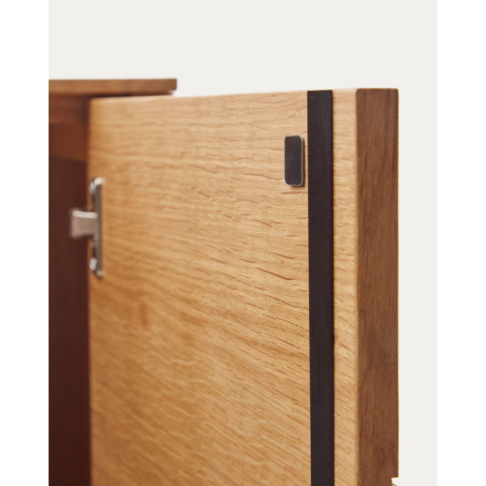 Highboard Alguema 2 Türen aus Eichenfurnier mit natürlichem Finish 100x163.5