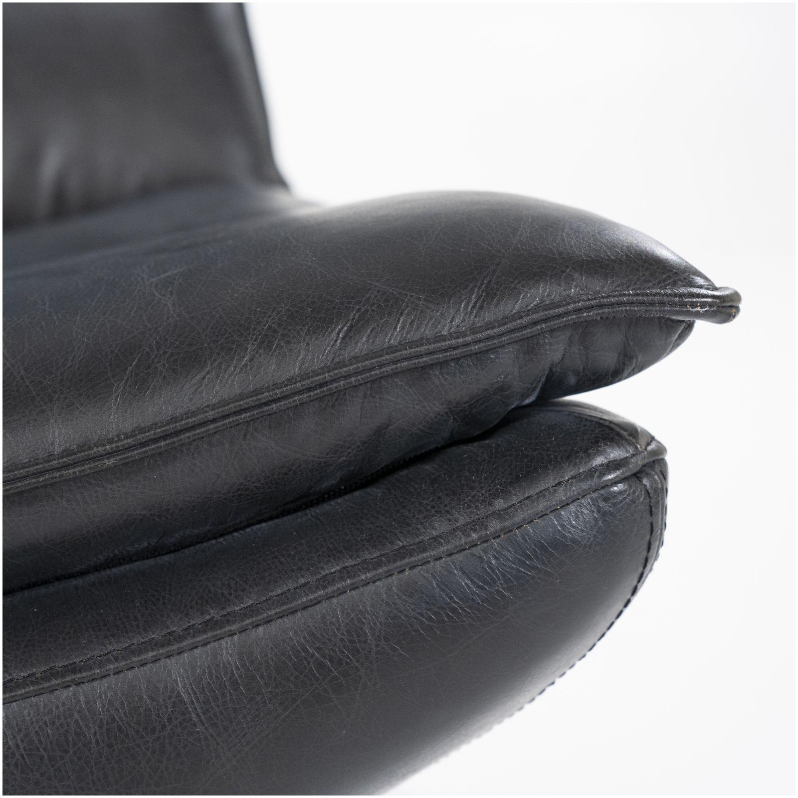 Drehsessel Relax Boxer Echtleder schwarz
