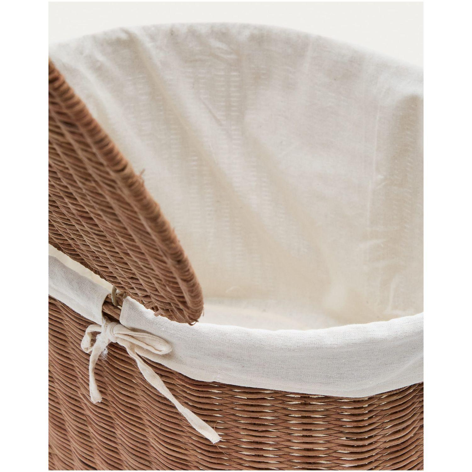Wäschekorb oval Indali Natur Rattan (2er-Set)