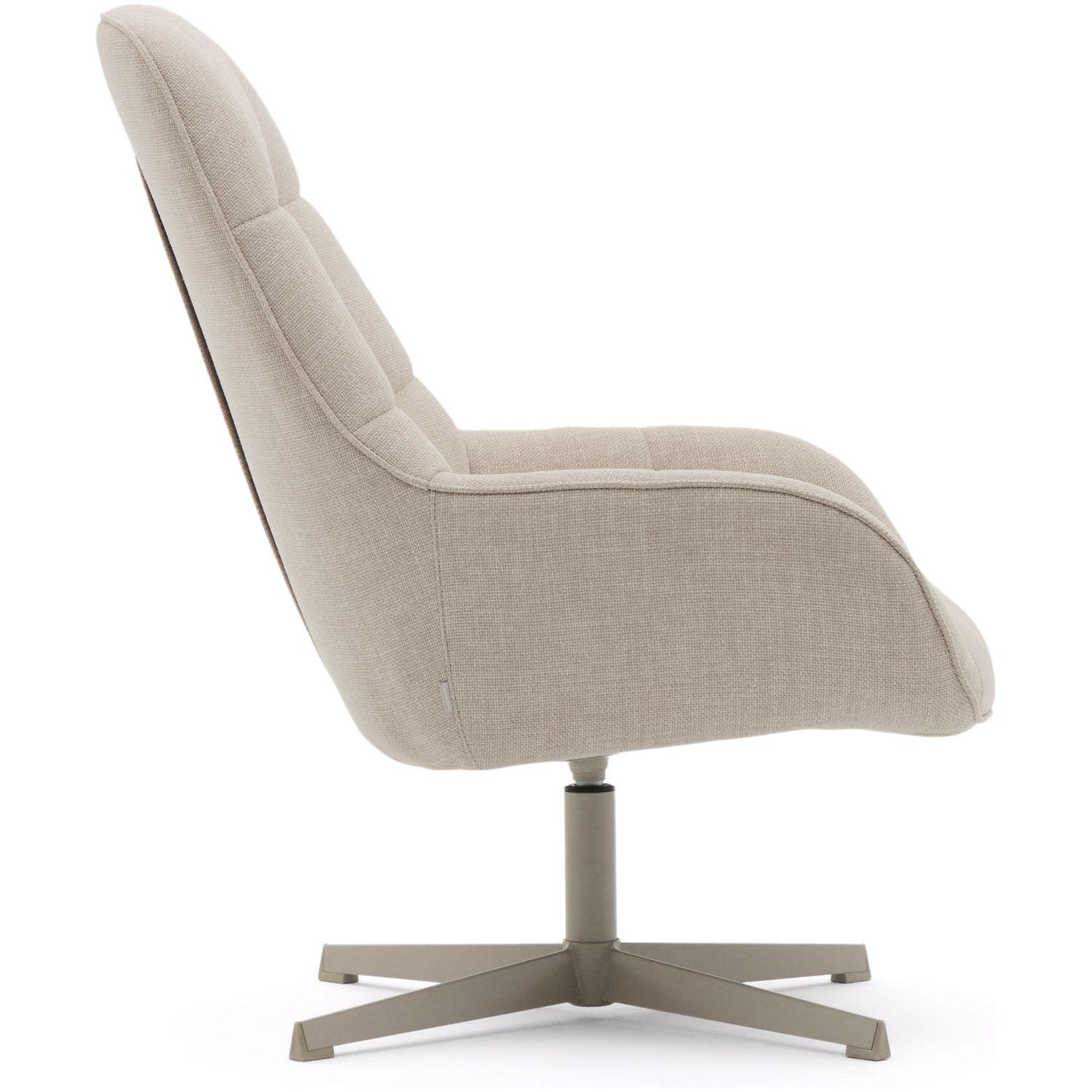 Drehsessel Jaspe beige und Metall mit grauer Oberfläche FSC 100% (drehbar)