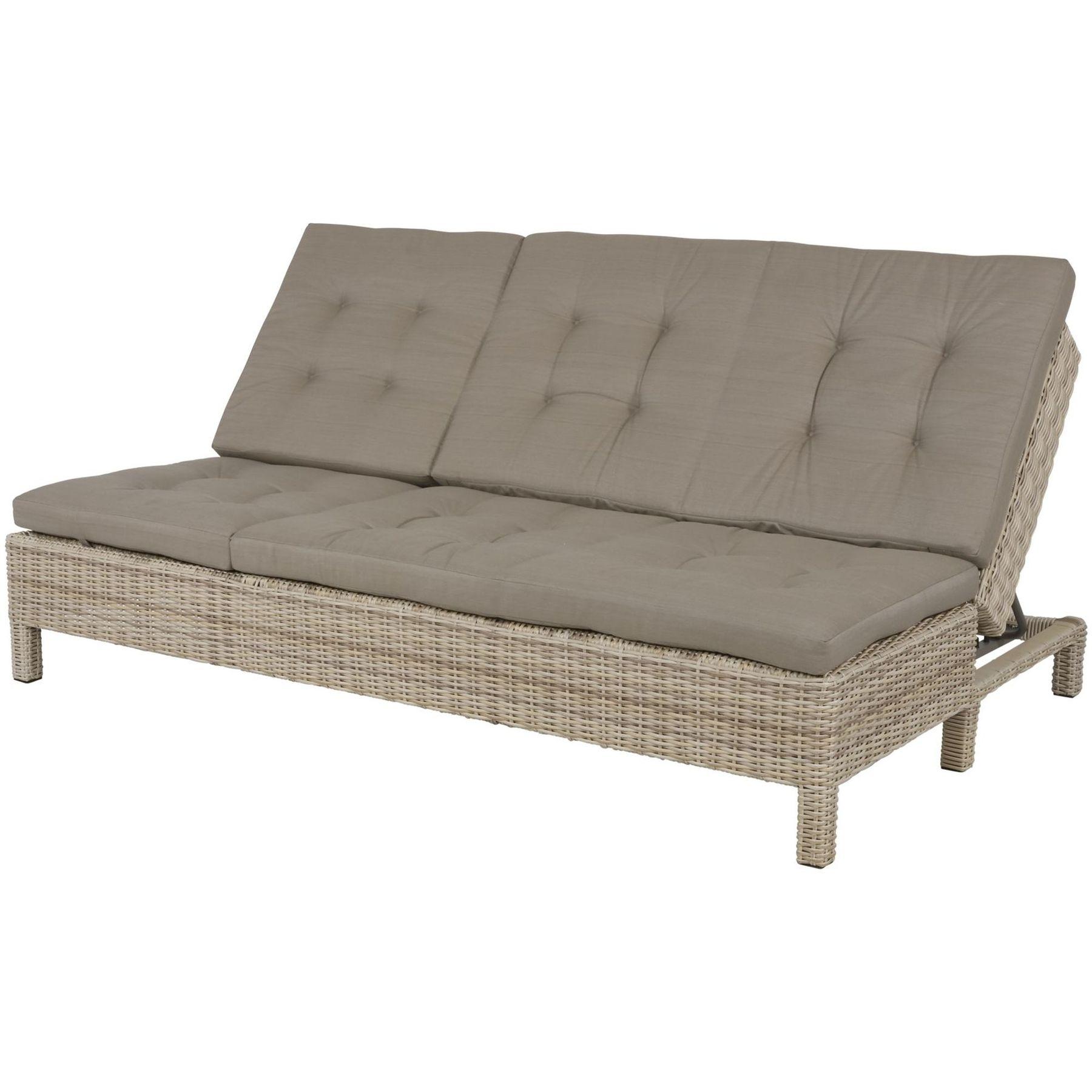 Poly Rattan Doppelliege Daybed mit Sofafunktion Panama 130x200