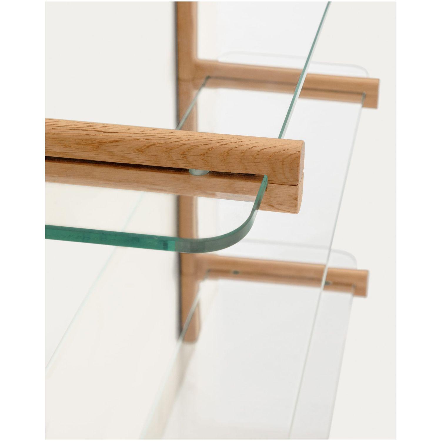 Wandregal 110 Modular Sitra Eichenholz massiv natur Glas 3er