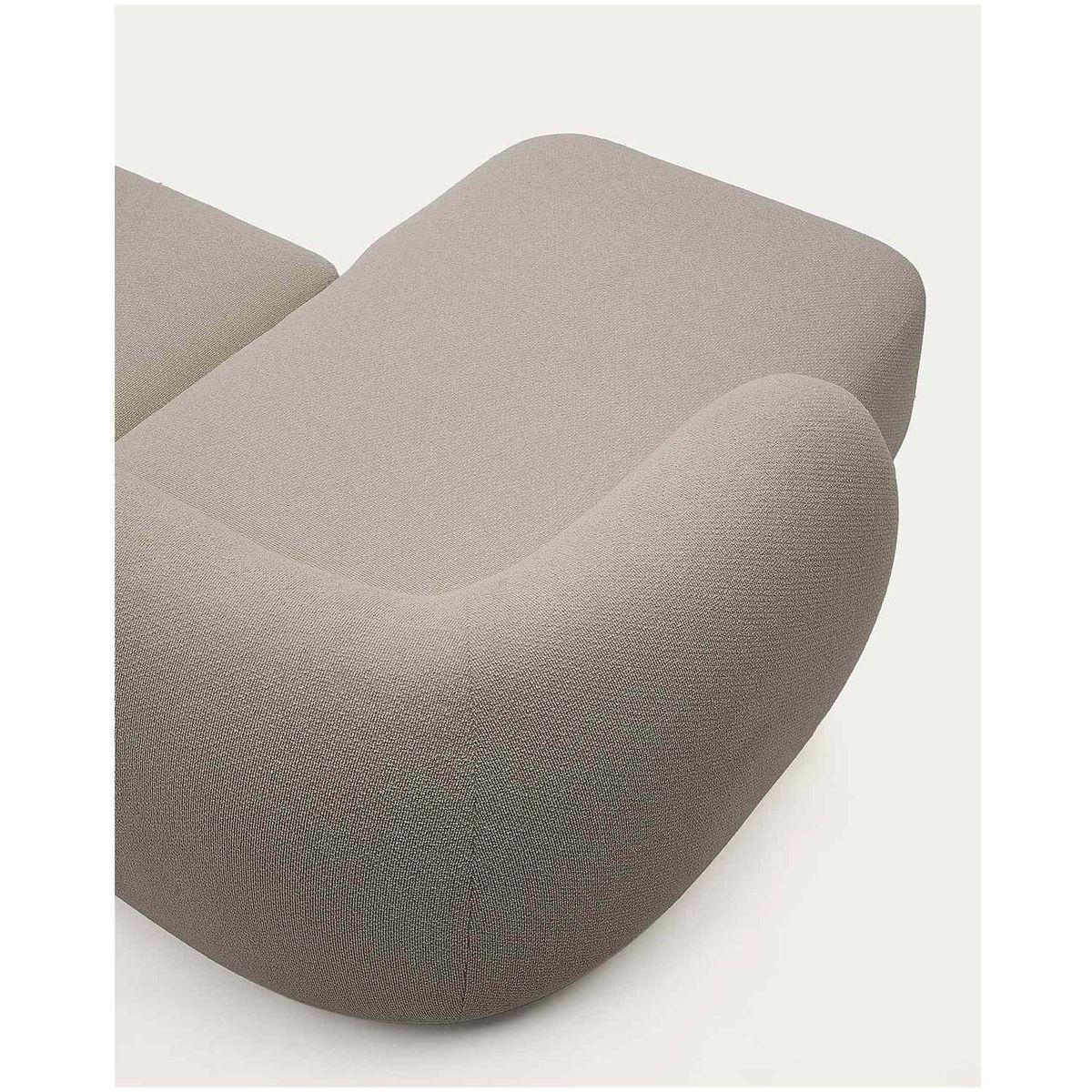 2-Sitzer-Modularsofa Martina mit Chenille und Chaiselongue links in Steinton 230 cm