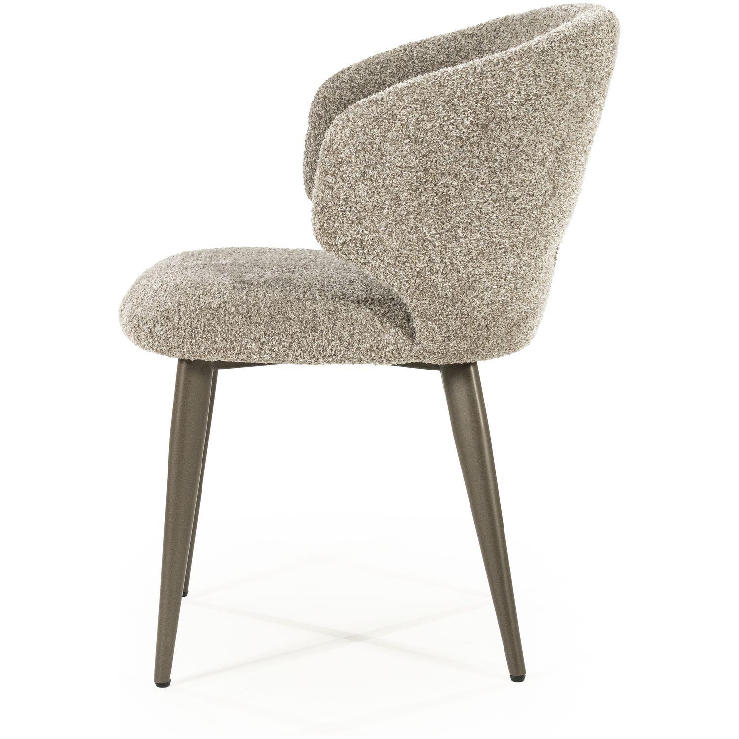 Armlehnstuhl Plaza Bouclé Stoff taupe