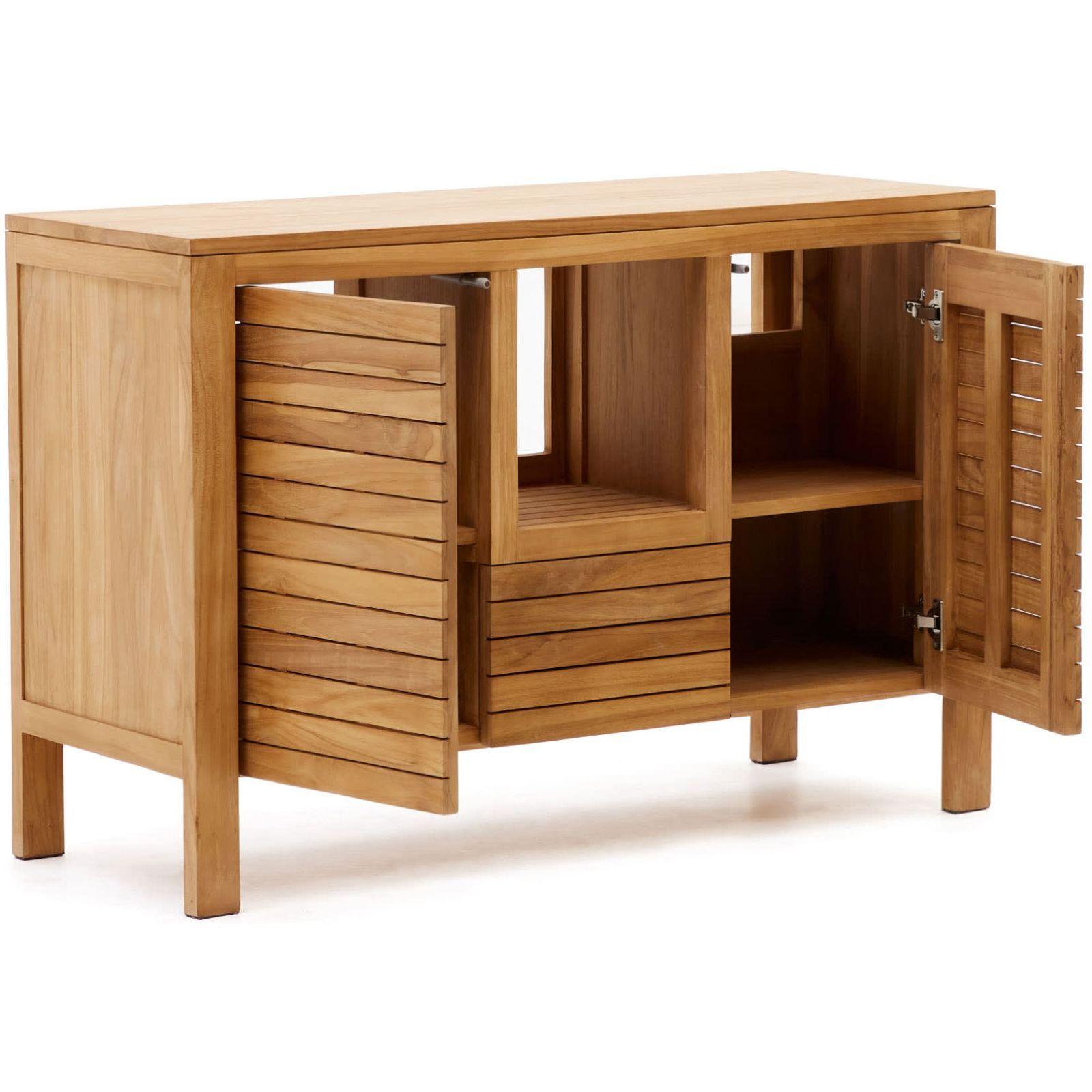 Badezimmermöbel Unterschrank Neria Teakholz massiv Natur 120x45